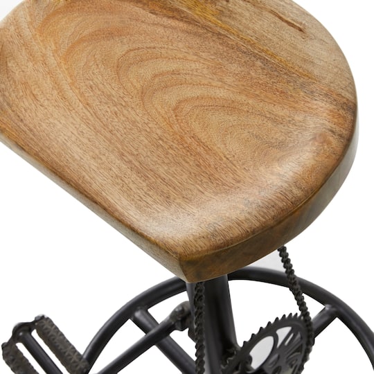 Brown Mango Wood Industrial Counter Stool 25" x 17" x 17"